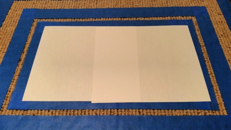 cover painted rug center with paper