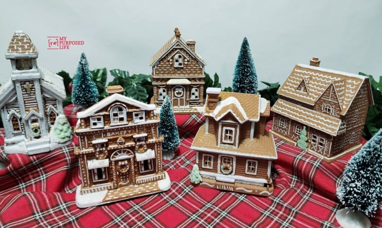 cute gingerbread village Christmas decor