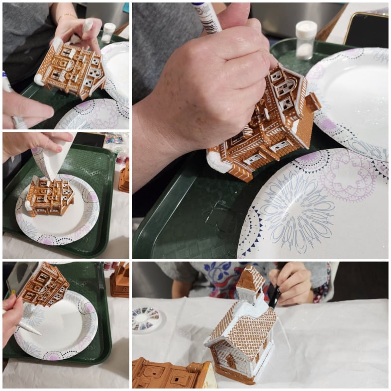 embellishing gingerbread houses
