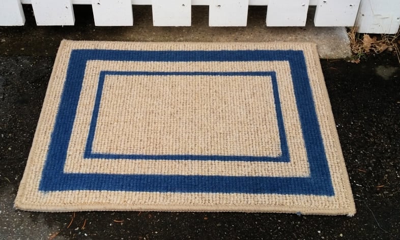 spray painted door mat