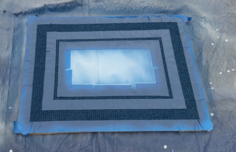 spray painted rug