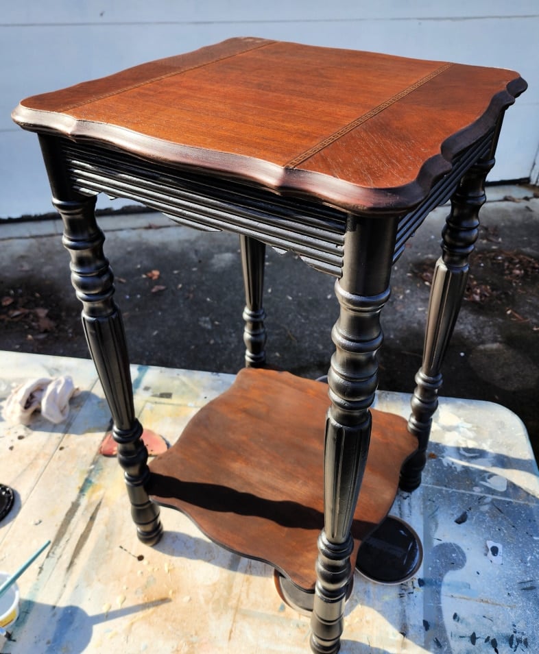 black and hickory table makeover