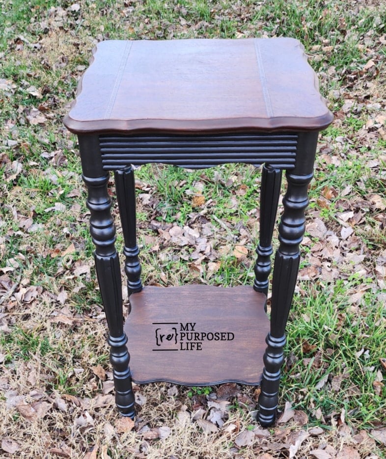 black and hickory table makeover