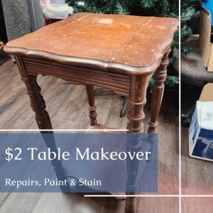 two dollar thrift store table makeover