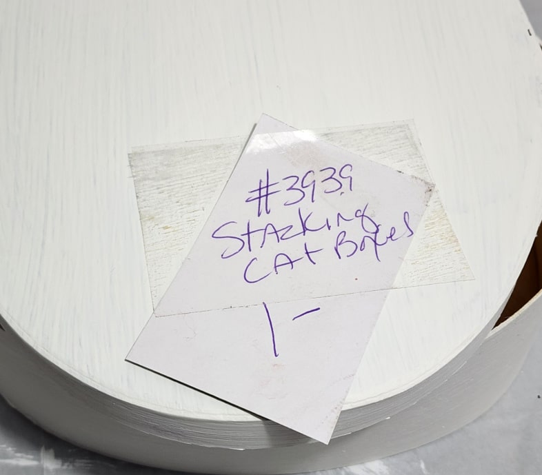 one dollar cat boxes after second coat of paint