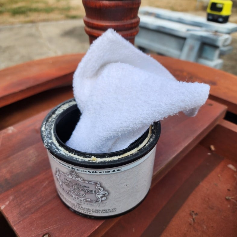 clean drum table with surface prep