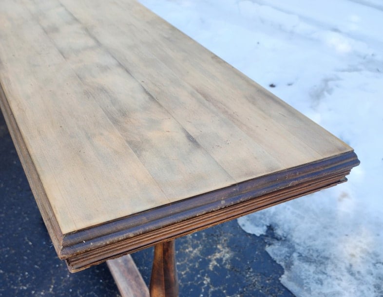 console table after sanding