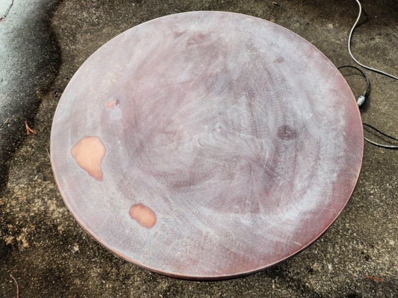 drum table top after sanding