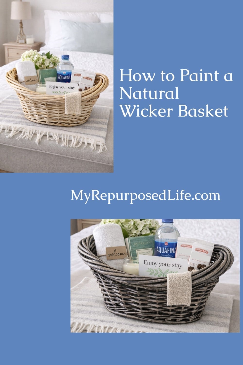 from drab to fab-wicker basket makeover via @repurposedlife