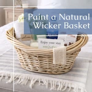 how to paint a natural wicker basket