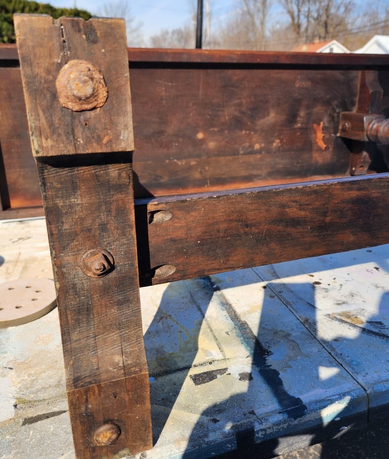 inspect underside of sofa table