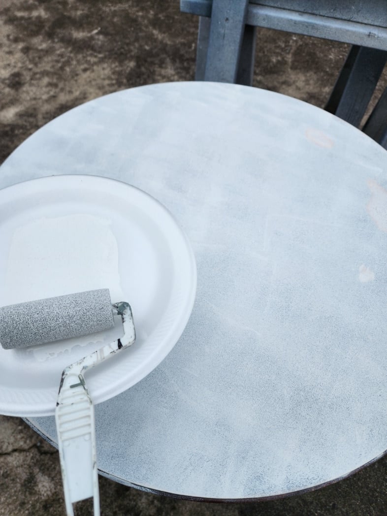 priming with paint roller