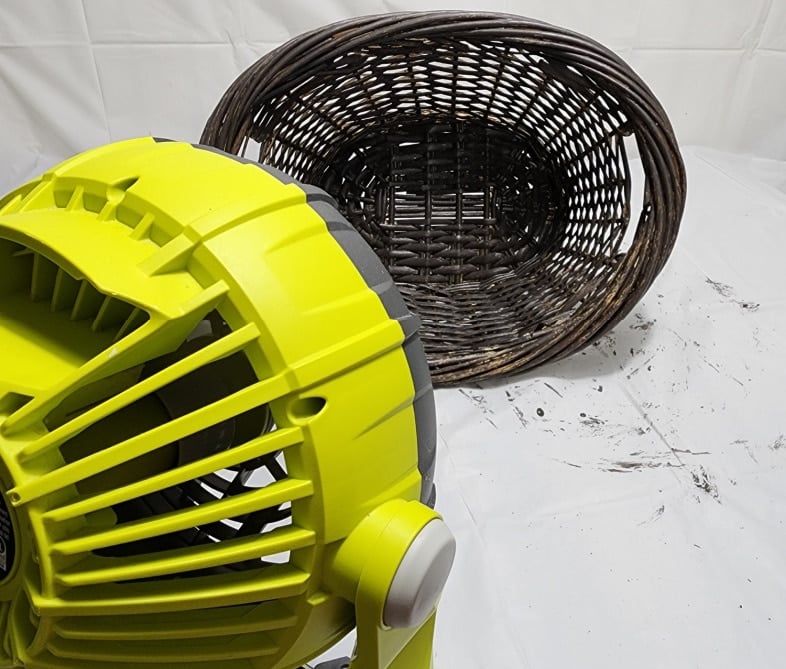 painting wicker basket a dark color