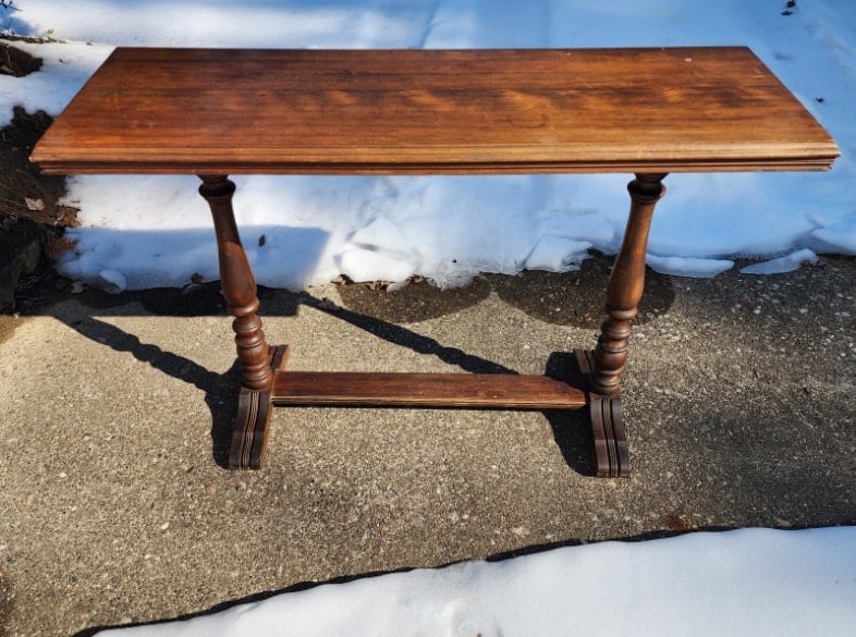 trestle table before