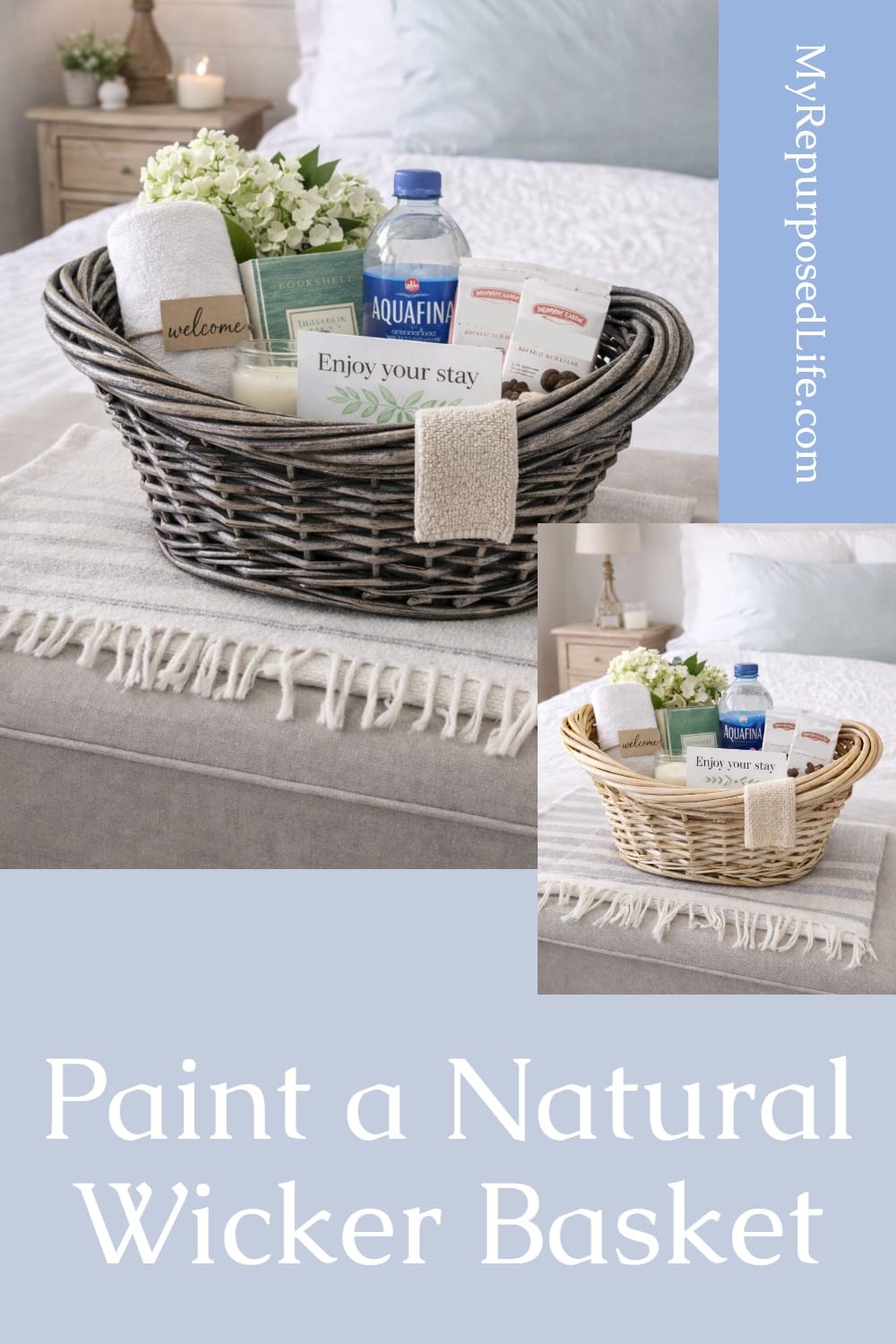 update a thrift store wicker basket via @repurposedlife