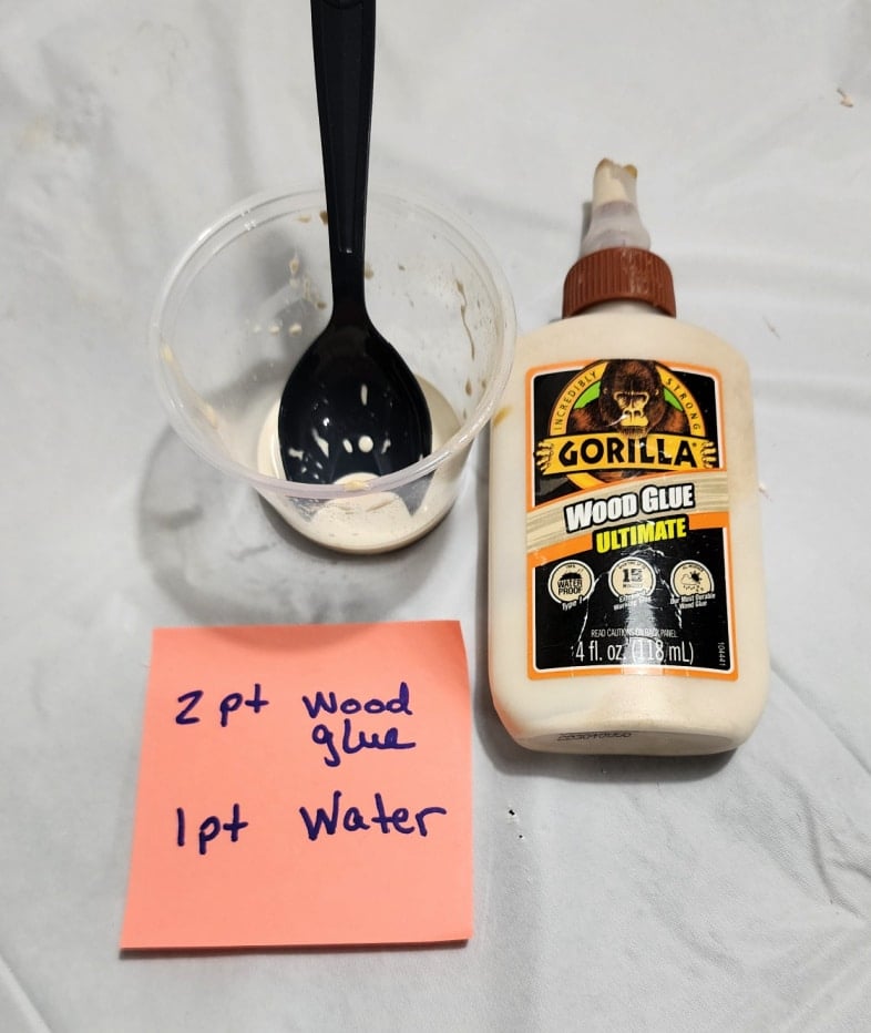 using wood glue as a wood hardener