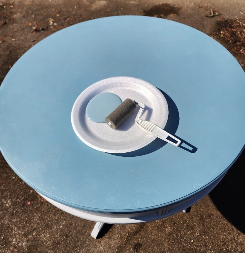 add second coat of paint with a small foam roller