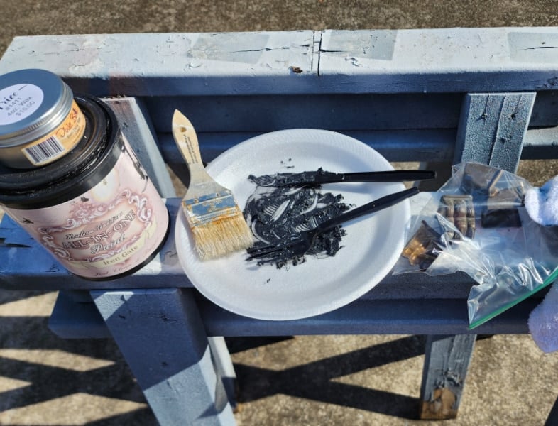 adding paint to furniture wax