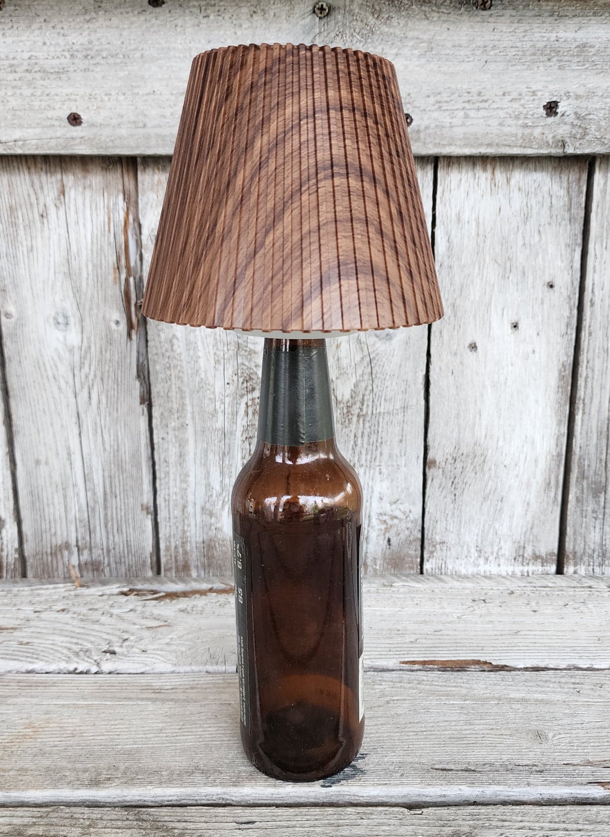 brown beer bottle with lampshade