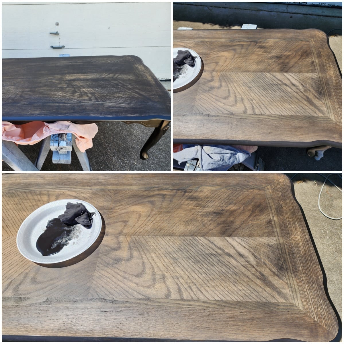collage of black wash on table gone wrong