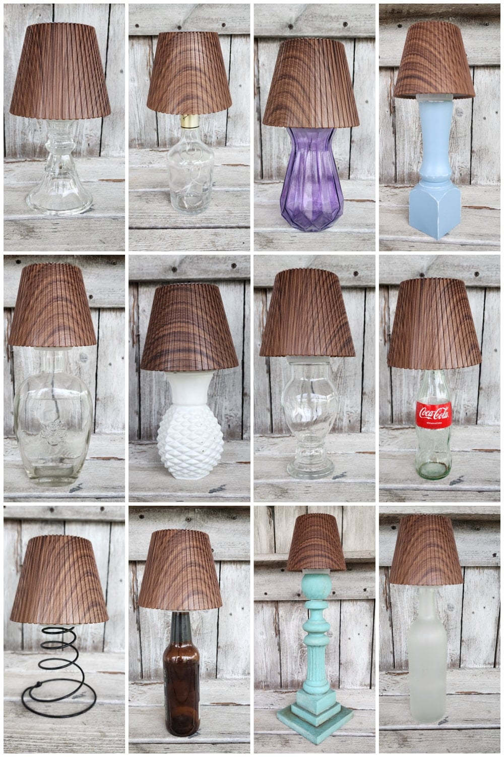 lamp made from reclaimed materials