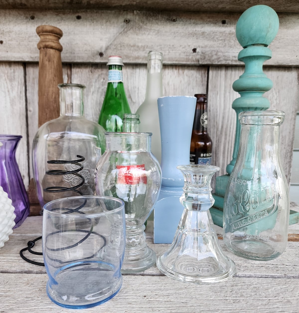 random items to turn into lamps using a wireless rechargeable shade