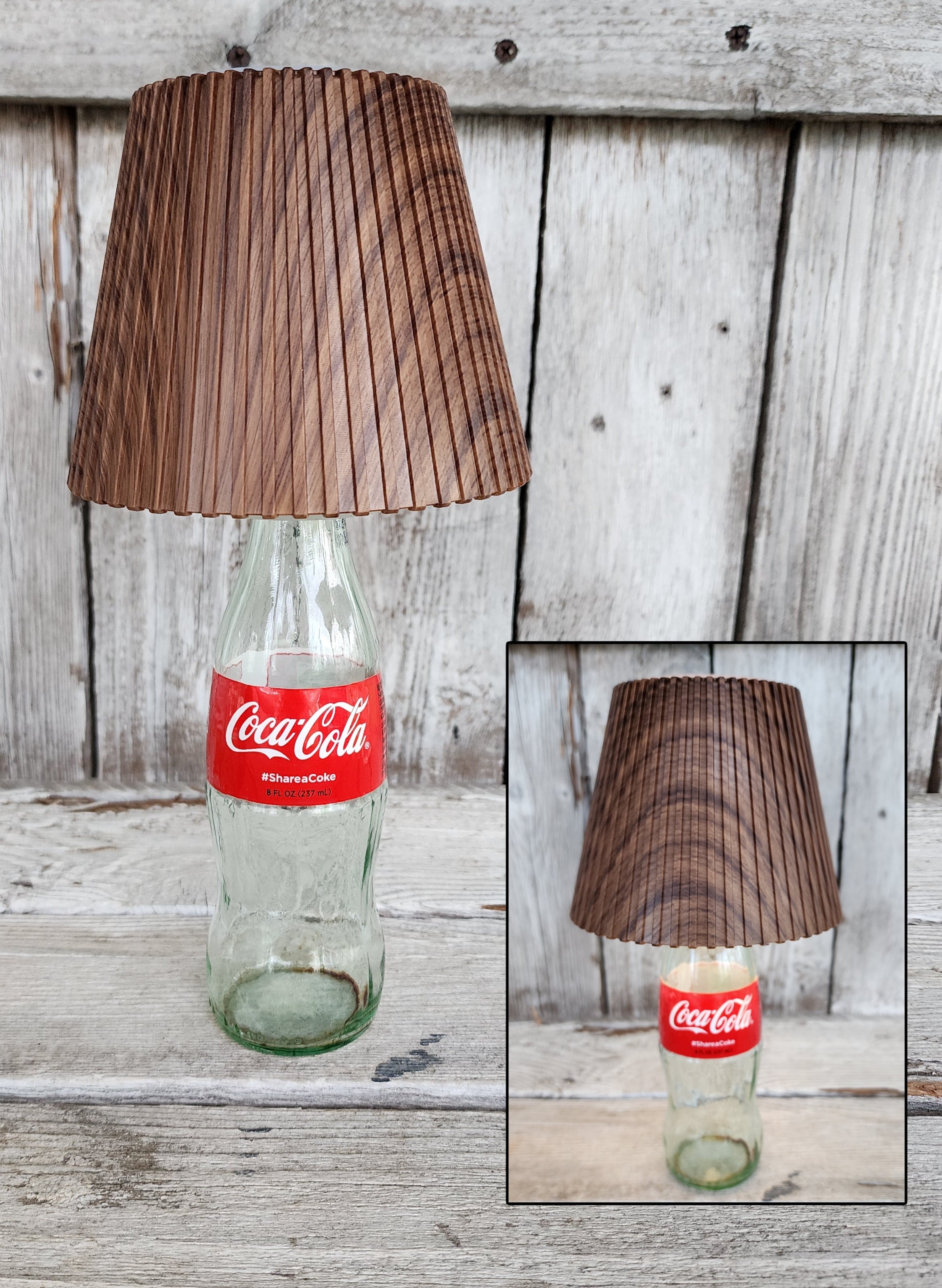 small coke bottle with a wireless bottle shade