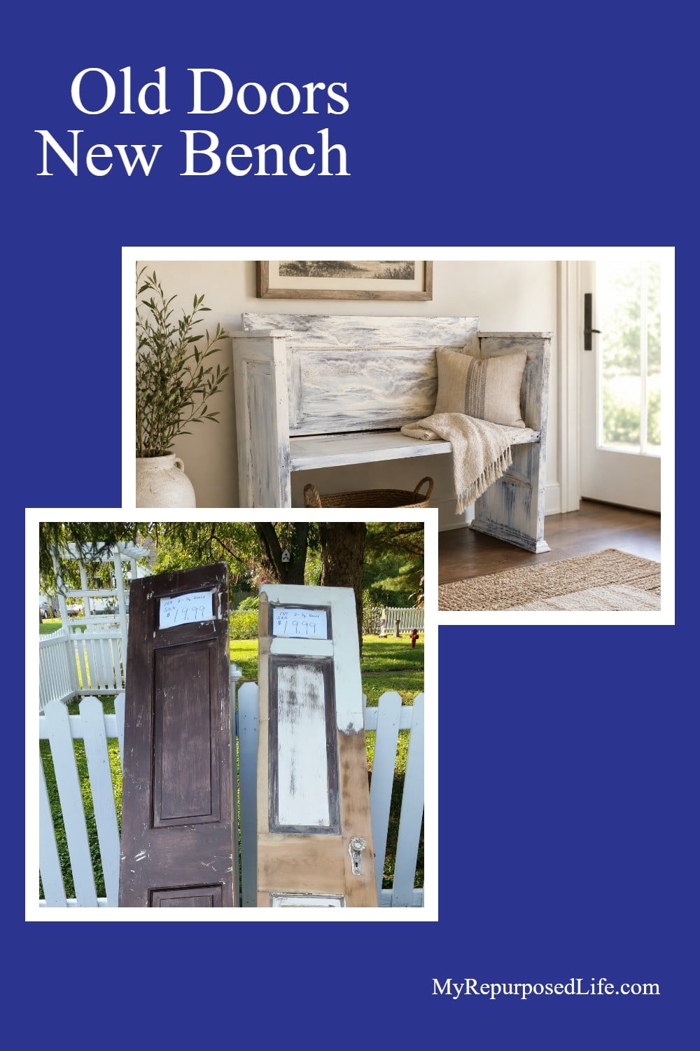 old doors new DIY bench