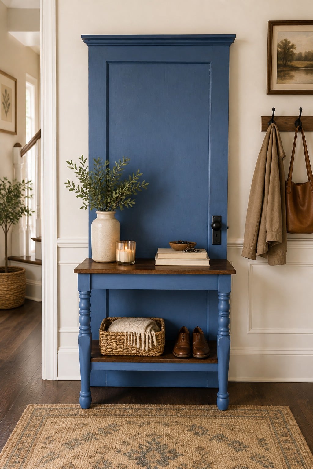 pretty blue hall tree