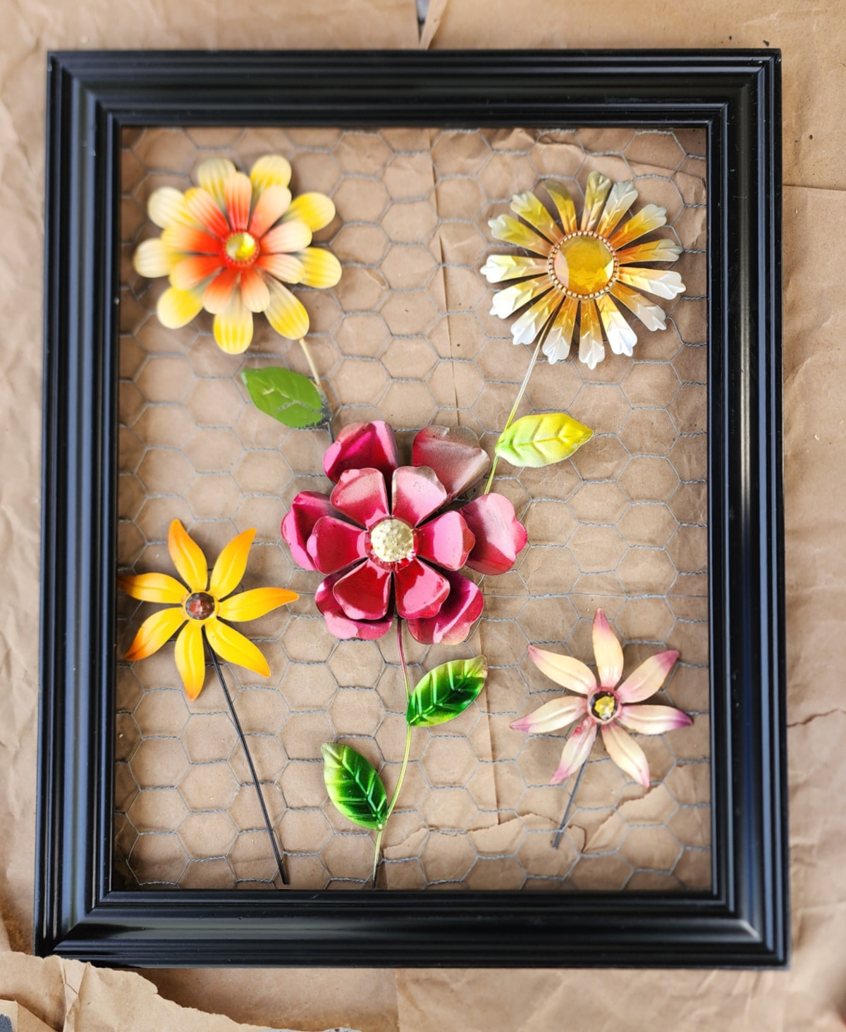 Dollar Store Metal Flower Wall Art - My Repurposed Life®