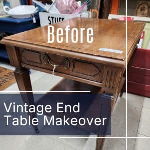 vintage end table makeover before - easy project