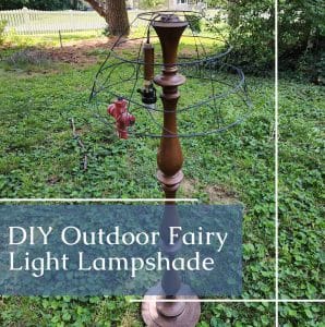 DIY Fairy Light Lampshade Garden Feature