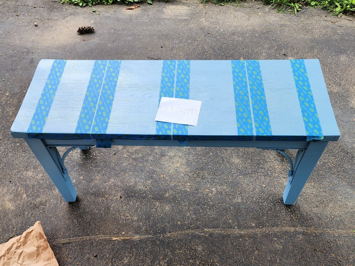 bench seat taped for striping