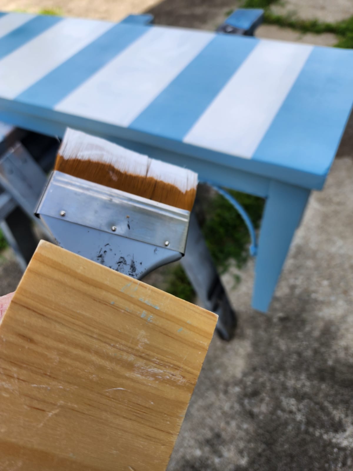layering block and paint brush