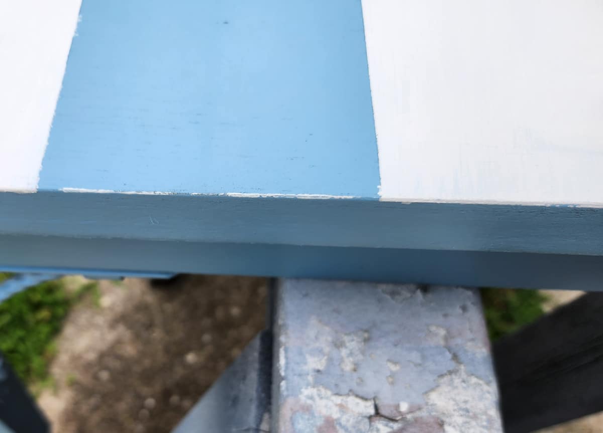 light distressing on bench seat