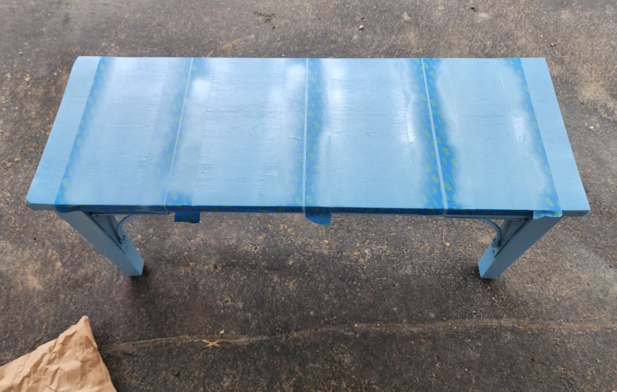 top coat of spray paint applied to painter's tape