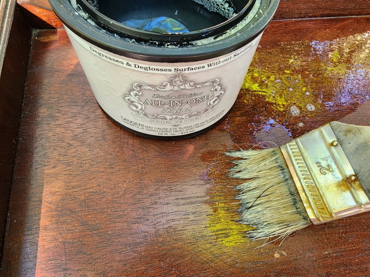 clean wooden furniture with surface prep
