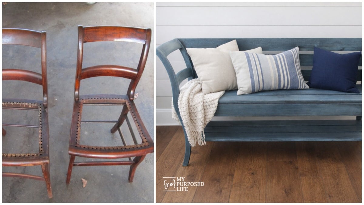 double chair bench