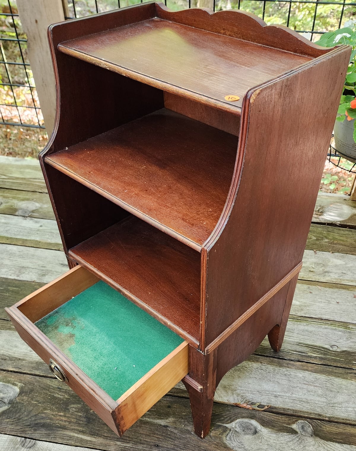 drawer open on wooden cabinet