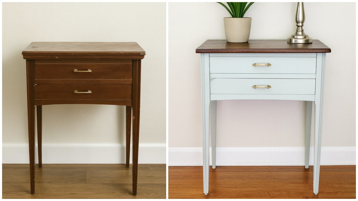 easy sewing cabinet makeover before and after