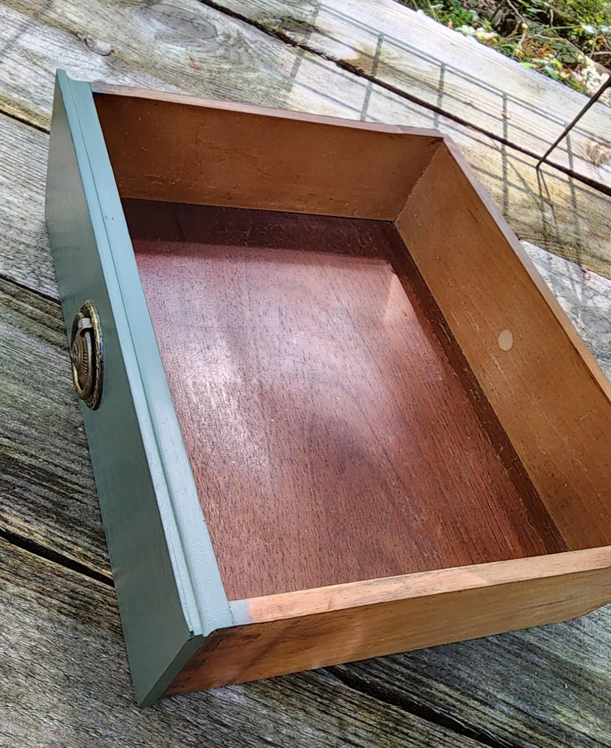 freshly painted drawer