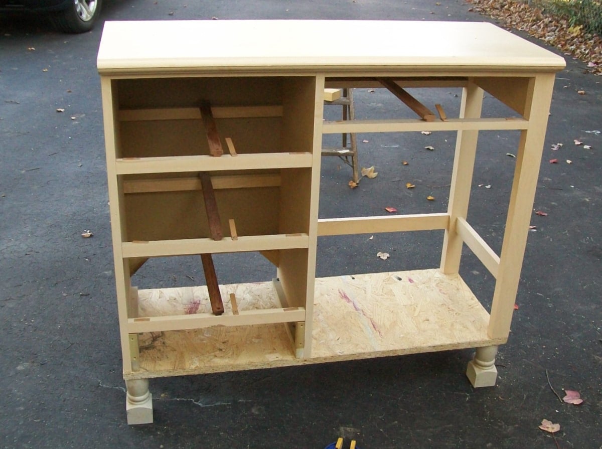 making a kitchen island out of a desk