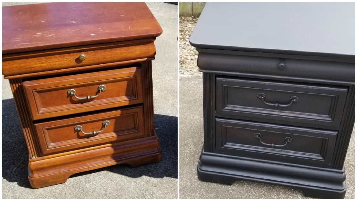 perfect black finish nightstand makeover