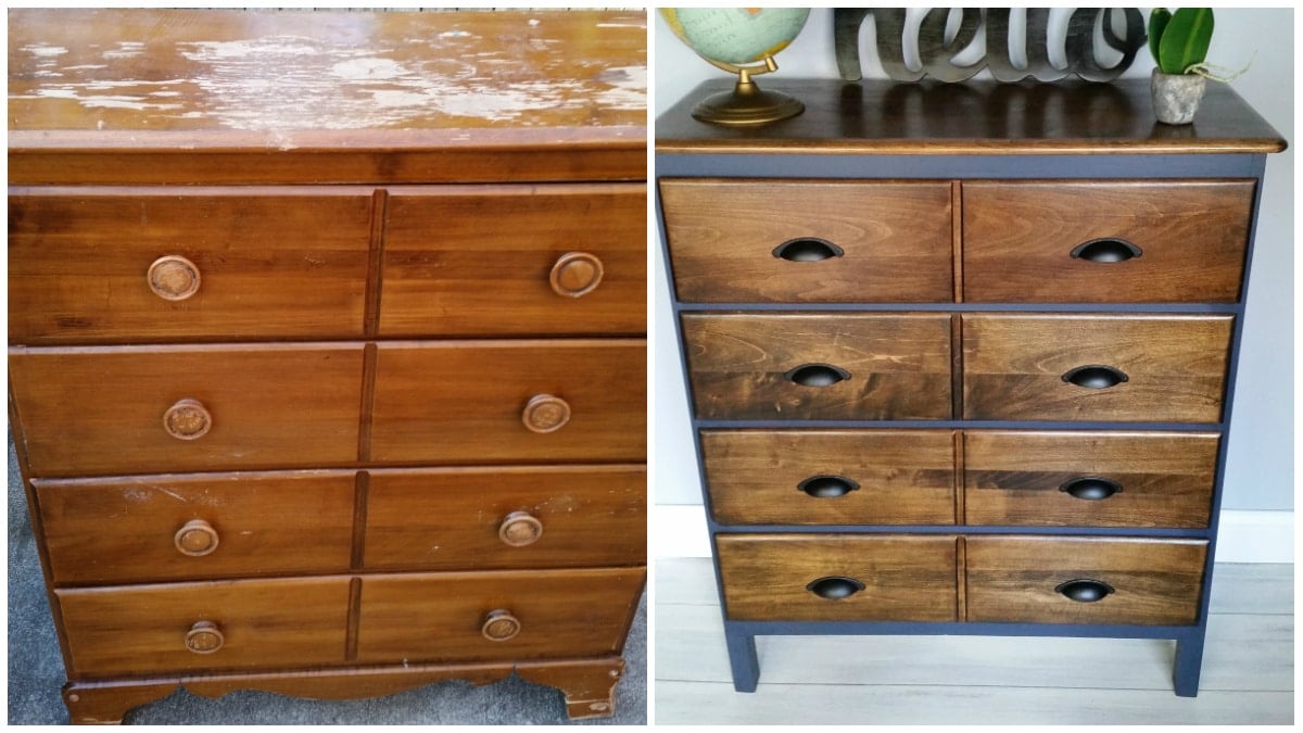 vintage dresser before and after