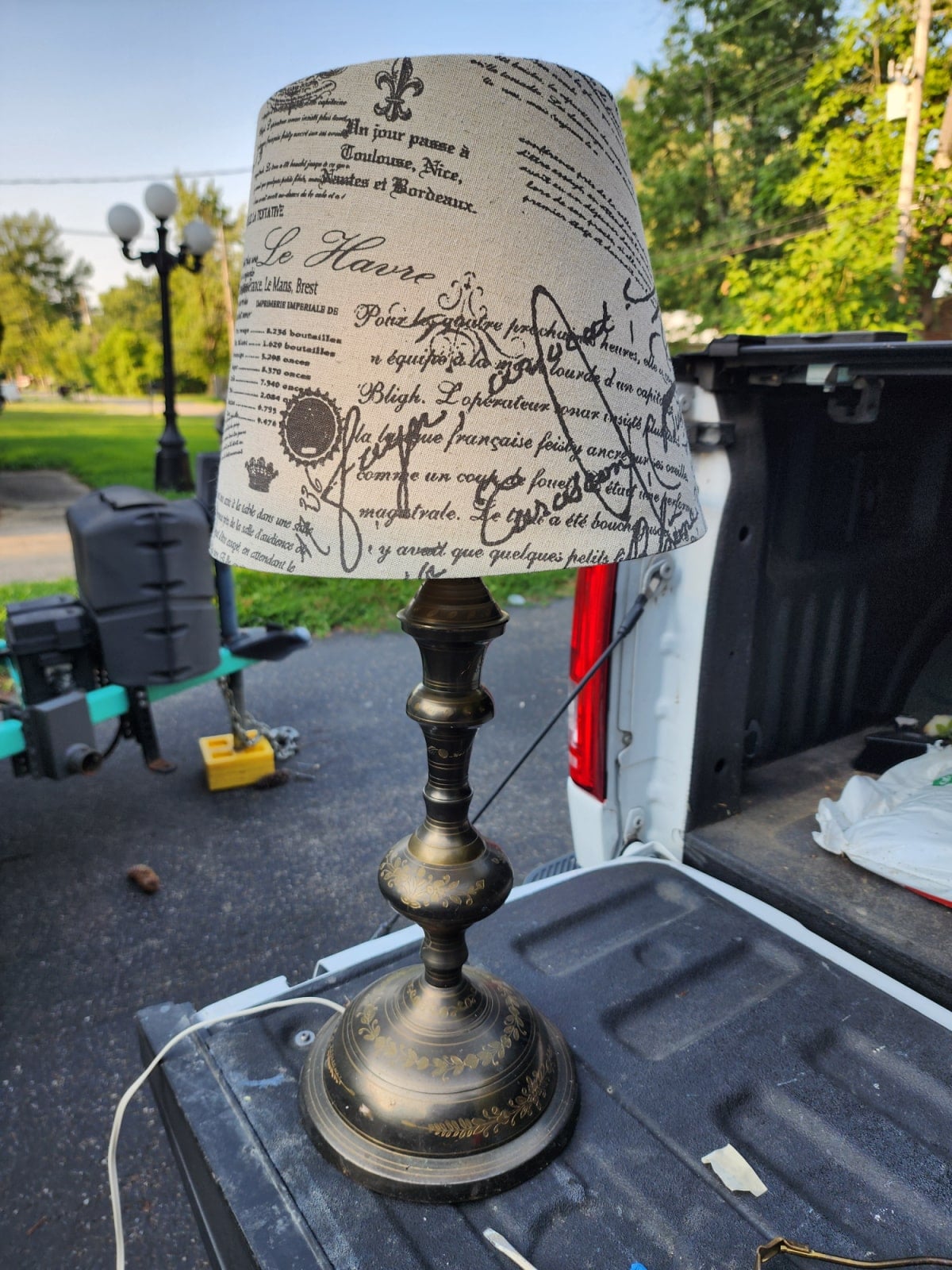 testing the lamp shade