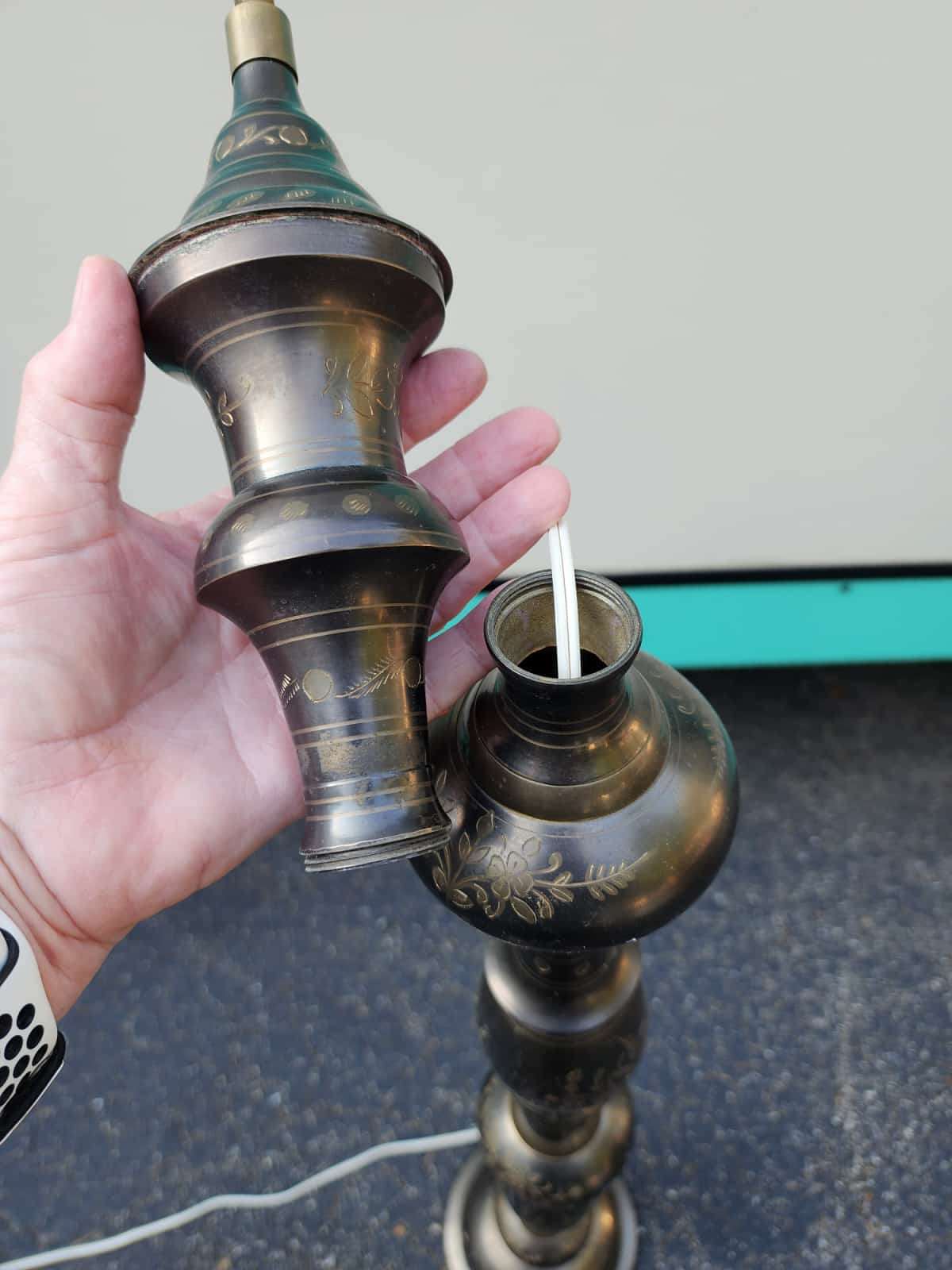 upper section of floor lamp into table lamp