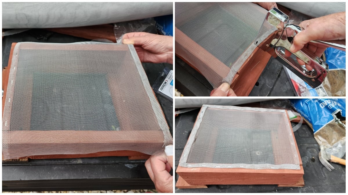 attaching screen to gem sifter box