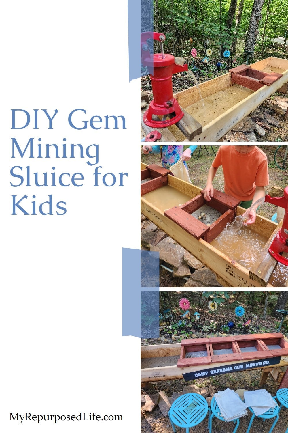backyard gem mining sluice for kids via @repurposedlife
