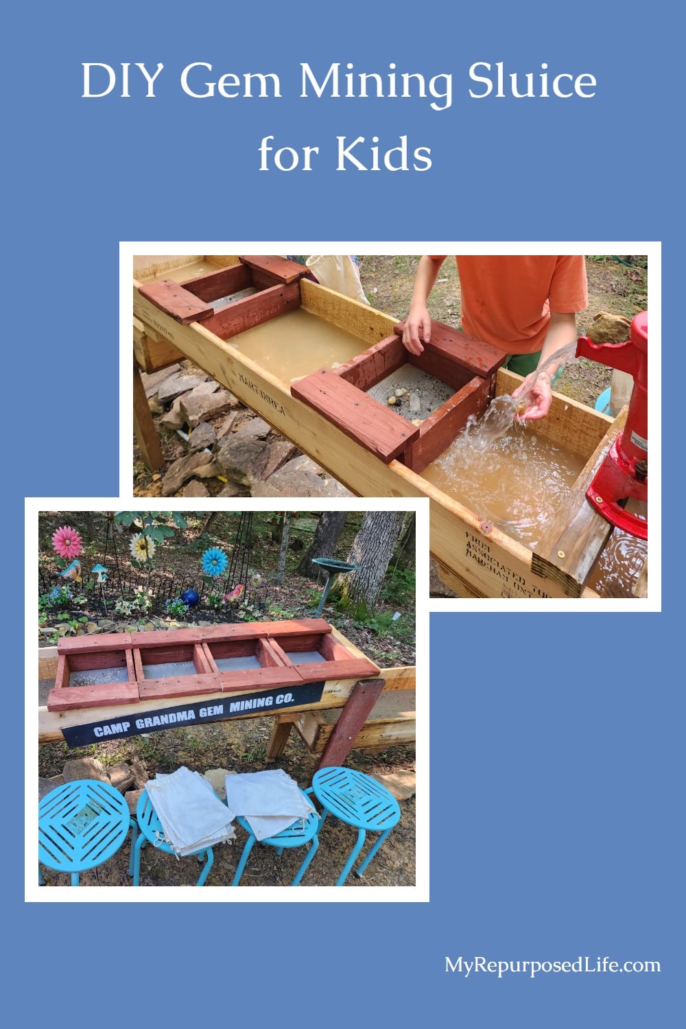 build a gem mining sluice for kids via @repurposedlife