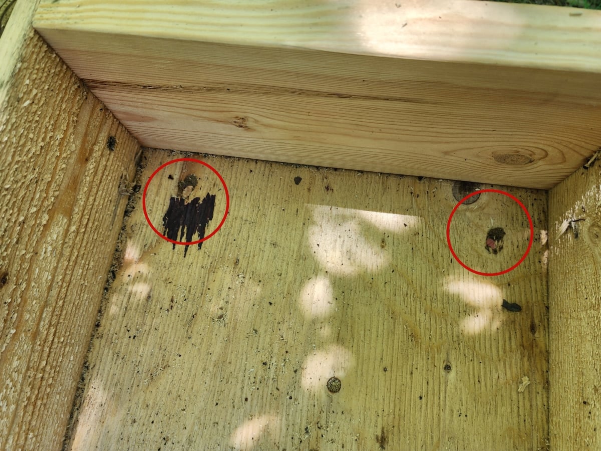 drill drainage holes